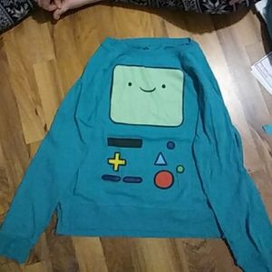 Two adventure time sweatshirts.